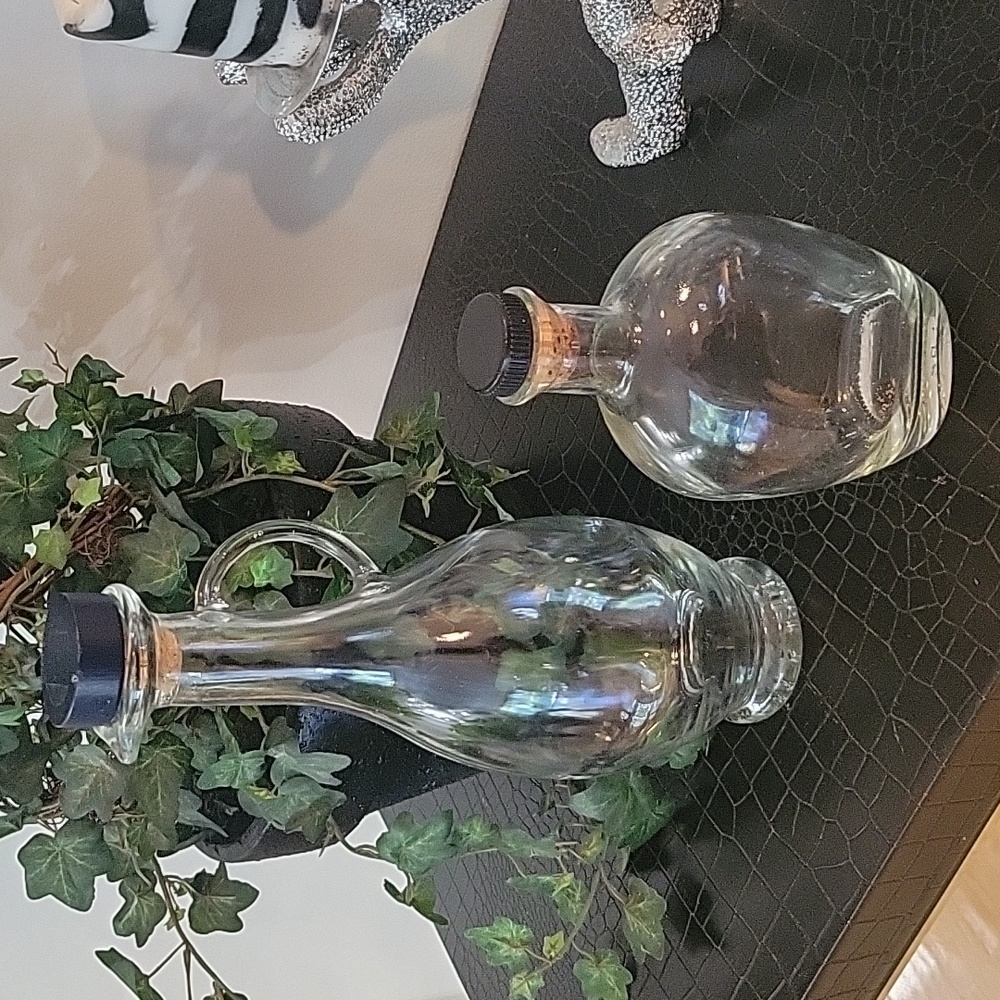 Set of glass bottles